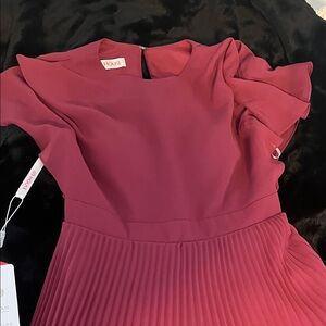 JJs House Elegant Long Sleeve Burgundy Dress
